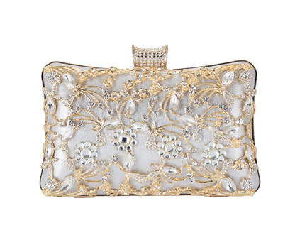 Pochette de dîner élégante en strass pour femmes, sac messager de marque de luxe avec chaîne - LUXARAH