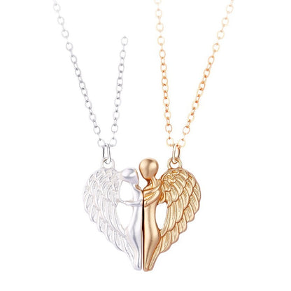 Dos nuevos collares magnéticos de alas de ángel en diferentes colores también se pueden usar como joyería para un buen amigo para conmemorar la amistad. 