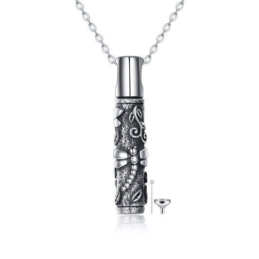Colliers urnes libellule pour cendres en argent sterling 925