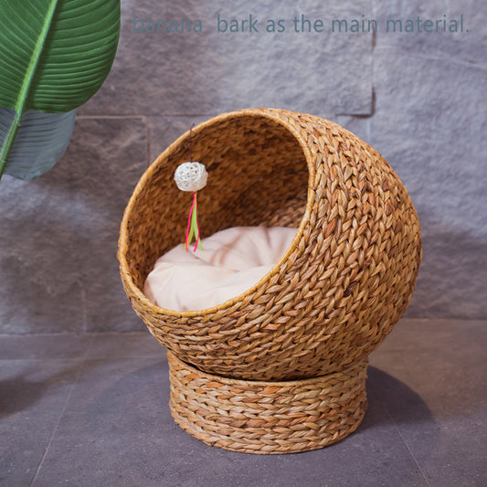 Nid pour chat en rotin d'été Simple Home - LUXARAH