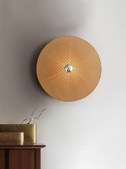 Lampe murale en rotin de style japonais, lampe de chevet simple pour chambre à coucher