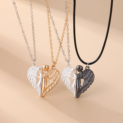 Dos nuevos collares magnéticos de alas de ángel en diferentes colores también se pueden usar como joyería para un buen amigo para conmemorar la amistad. 