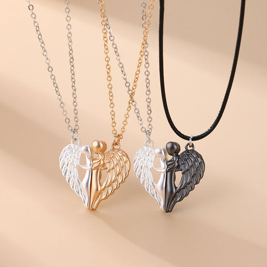 Deux nouveaux colliers magnétiques en forme d'ailes d'ange de différentes couleurs peuvent également être utilisés comme bijoux pour un bon ami afin de commémorer l'amitié. - LUXARAH