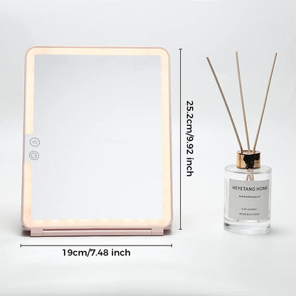 Grand miroir de maquillage portable, rechargeable et pliable. - LUXARAH