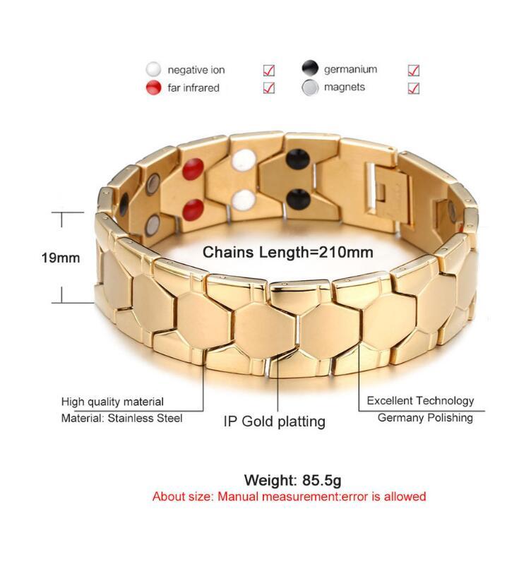 Bracelet 4 en 1 pour homme, magnétique, en titane, pour la santé et l'arthrite - LUXARAH