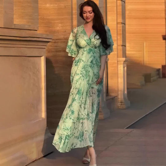 Robe fleurie à manches courtes, douce, fraîche et sexy - LUXARAH