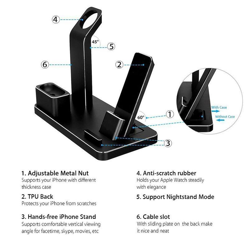 SUPPORT DE STATION DE CHARGEMENT AIRPODS 4 EN 1