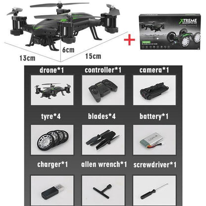OTRC FY602 Air-Road RC Drone Car 2 en 1 Voiture volante 2.4G RC Quadcopter Drone 6 axes 4 canaux Hélicoptère avec caméra HD Haute vitesse 4WD