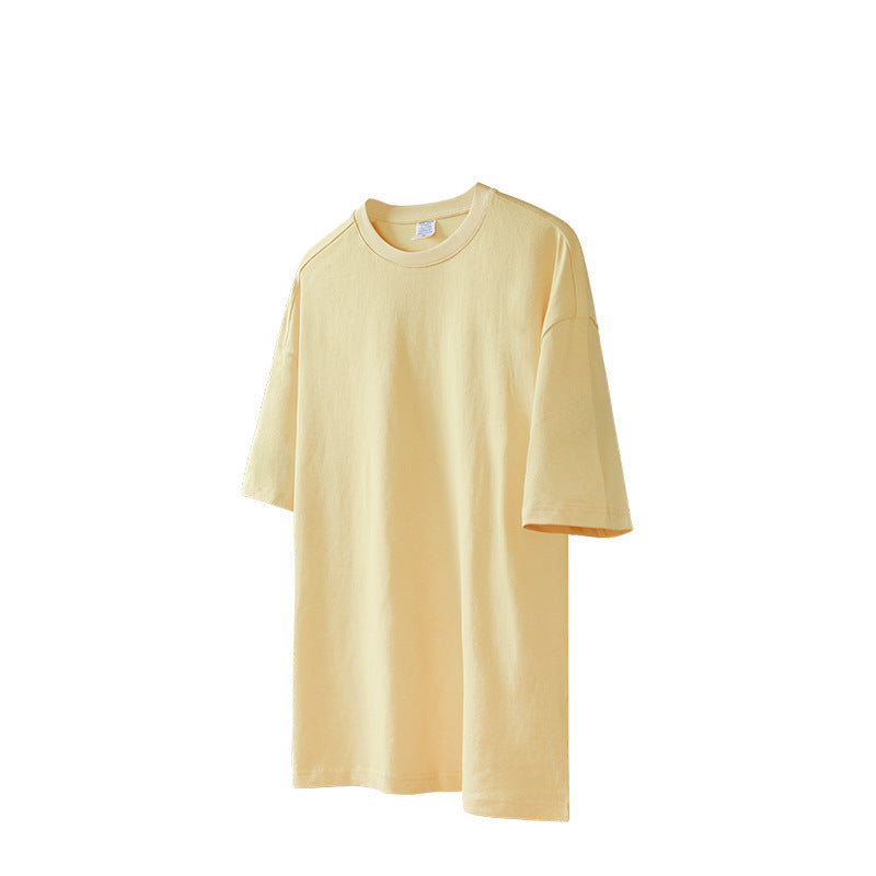 T-shirt oversize à manches courtes en pur coton uni - LUXARAH