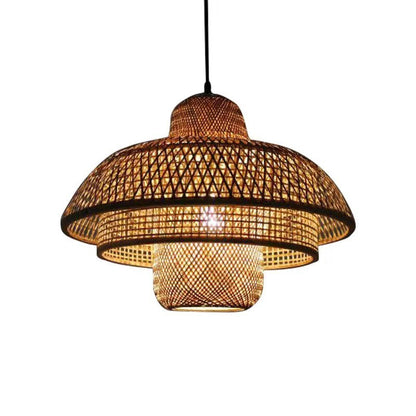 Lustre de style chinois en bambou