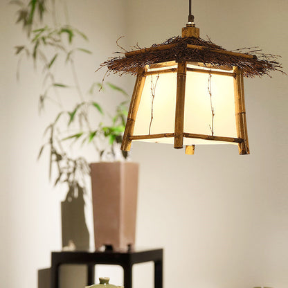 Lustre en bambou et rotin - LUXARAH