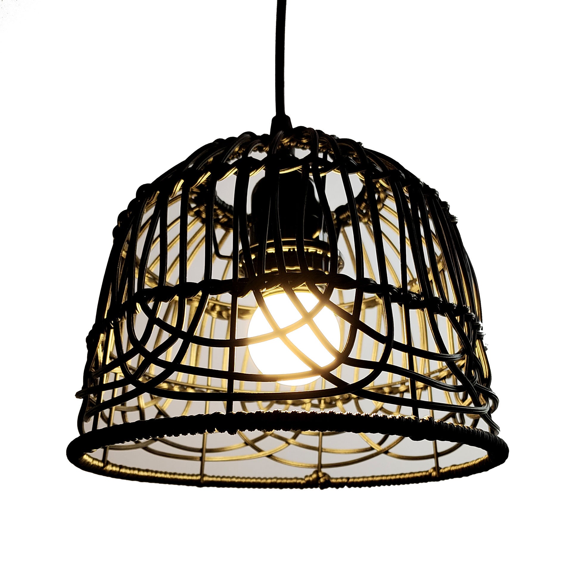 Lustre américain simple en rotin tissé à la main - LUXARAH