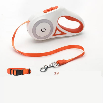 Laisse rétractable pour chien et collier Spotlight, corde de traction automatique pour chien et chat, pour petits et moyens chiens, produit pour animaux de compagnie - LUXARAH