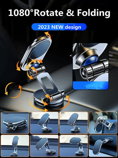 Support magnétique rotatif pour téléphone portable de voiture, pliable et universel, en métal, pour grille d'aération, GPS