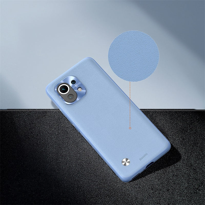 Étui en cuir uni et alliage pour Xiaomi 11