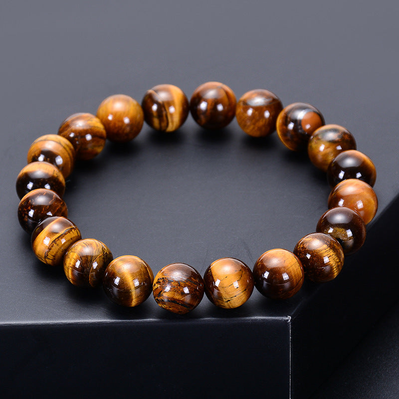 Bracelet d'énergie de yoga en œil de tigre jaune naturel de qualité A - LUXARAH