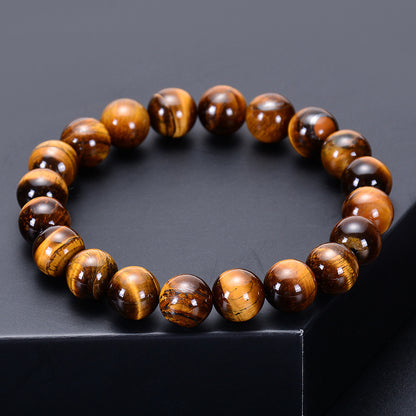 Bracelet d'énergie de yoga en œil de tigre jaune naturel de qualité A - LUXARAH