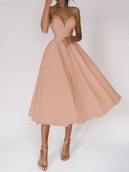 Sexy V-neck Suspender Dress Summer Fashion A-Line Long Dresses For Women - LUXARAH