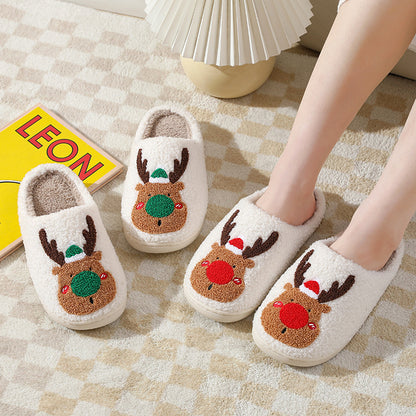 Chaussures de Noël, pantoufles d'hiver pour la maison, pantoufles de chambre douces et confortables, chaussures de maison à enfiler - LUXARAH
