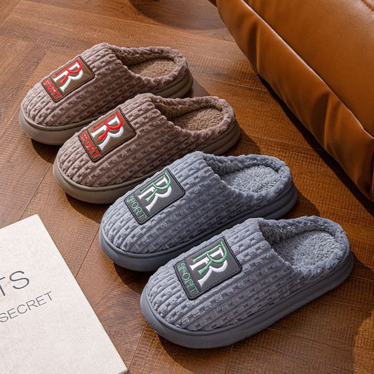 Chaussons d'hiver chauds et antidérapants en peluche pour homme et femme, grande taille, pour la maison et la chambre à coucher