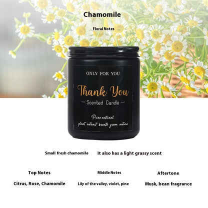 Bougie d'aromathérapie en verre noir et cire de soja