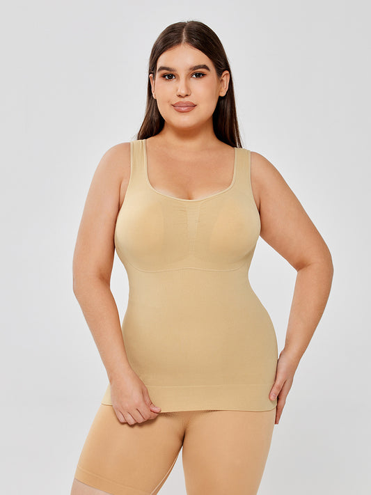 Camisole en coton extensible pour femme avec soutien-gorge intégré