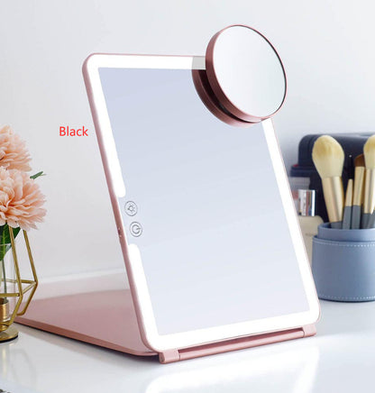 Grand miroir de maquillage portable, rechargeable et pliable. - LUXARAH