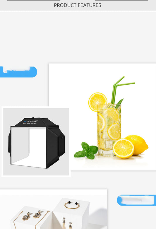Boîte à lumière LED pliable de 40 cm pour studio photo, éclairage simple pour prise de vue