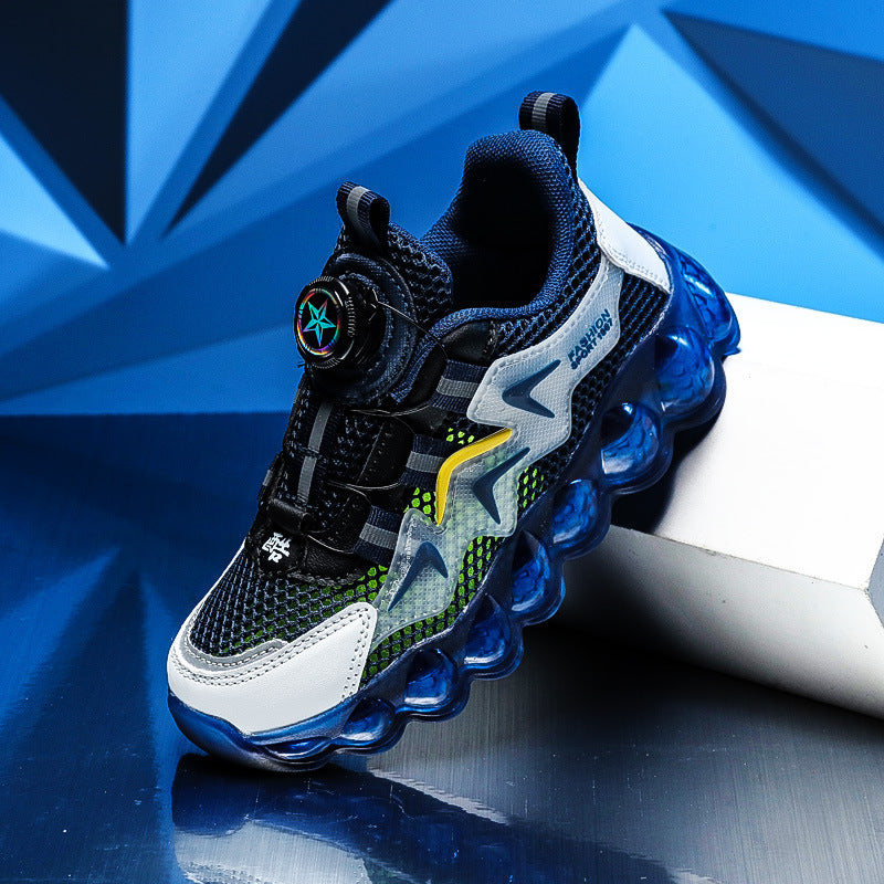 Chaussures de course respirantes à semelle souple pour garçons, idéales pour les loisirs et le sport, avec surface en maille creuse - LUXARAH
