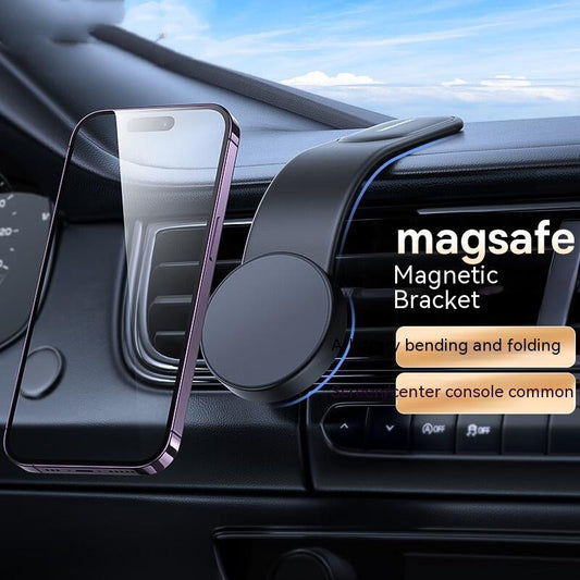 Support magnétique pliable pour téléphone portable, chargeur sans fil, support de téléphone pour tableau de bord, 15 W, compatible avec les téléphones