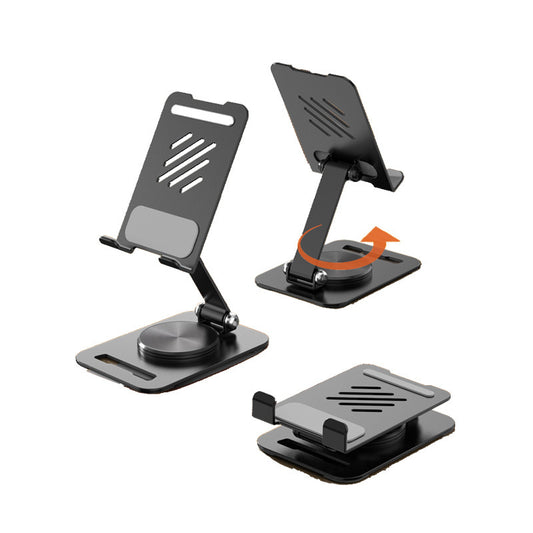 Support de téléphone portable de bureau en métal rotatif à 360 degrés, support réglable pour tablette de bureau