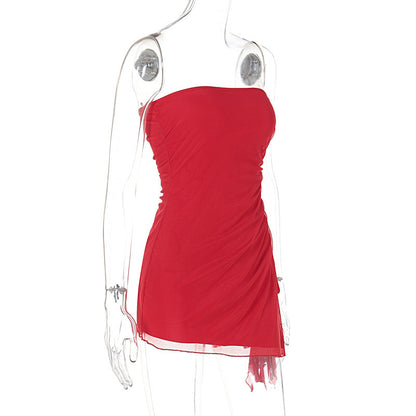 Robe tube fendue Y2K, tenue d'été tendance dos nu - LUXARAH