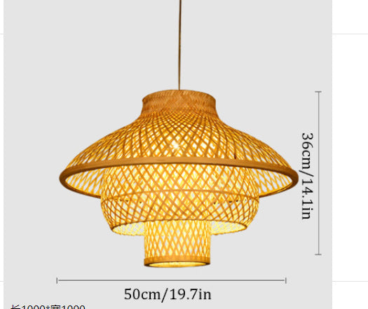 Lustre de style chinois en bambou