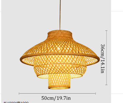 Lustre de style chinois en bambou