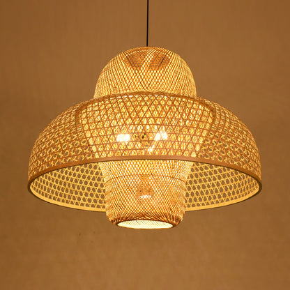 Lustre de style chinois en bambou