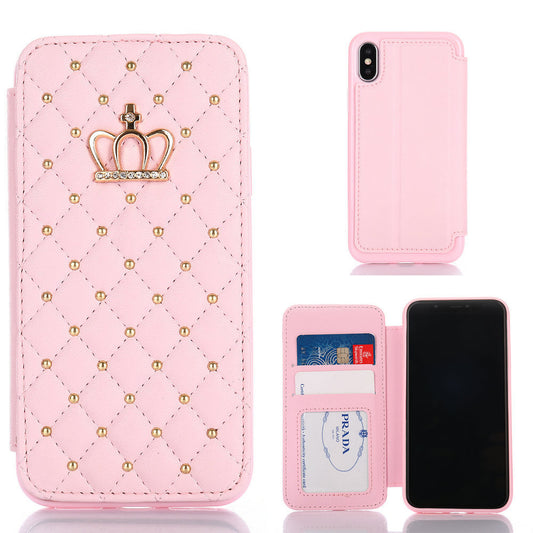 Étui en cuir Crown Card pour téléphone Samsung