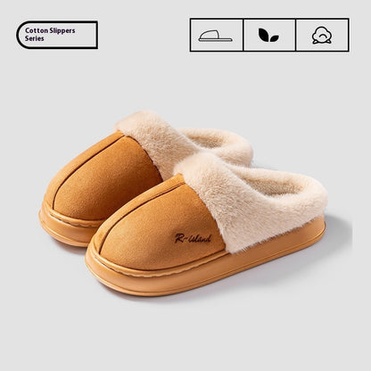 Chaussons d'hiver confortables et chauds pour couple, chaussures en coton, antidérapantes, pour femme et homme