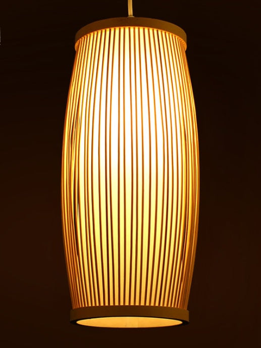 Lampe décorative d'escalier en bambou tressé d'Asie du Sud-Est - LUXARAH