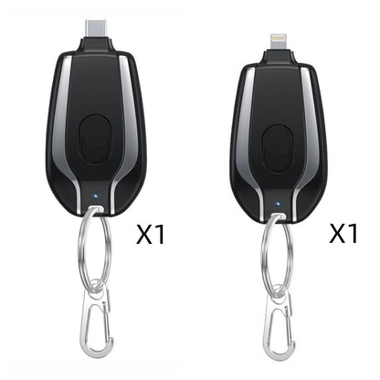 Mini chargeur d'urgence 1500 mAh avec porte-clés et batterie de secours ultra-compacte de type C, charge rapide