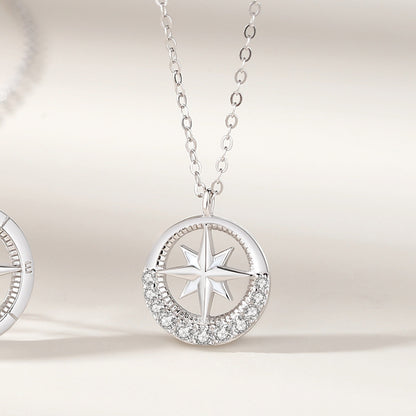 Paire de colliers Mansing, Star Compass, Couple en argent sterling