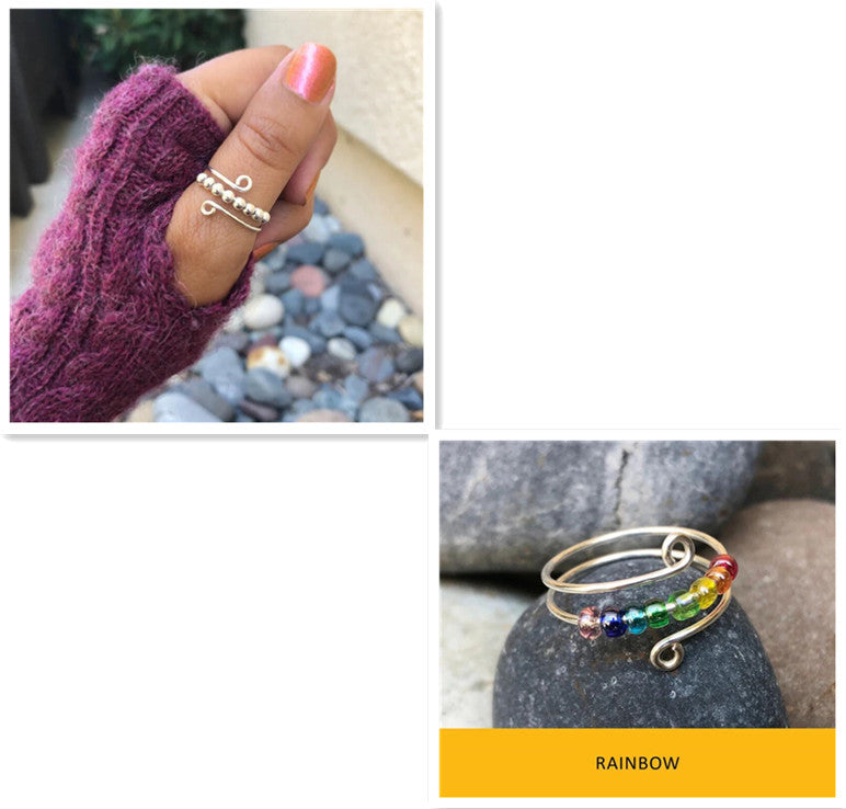 Perles colorées, anneau anti-stress et anti-anxiété - LUXARAH