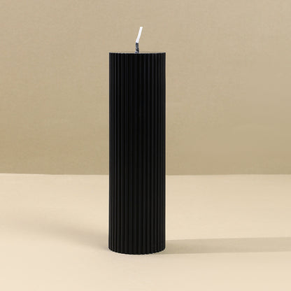 Bougies d'aromathérapie cylindriques noires au soja