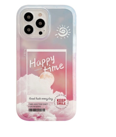 Coque de téléphone portable transparente dégradée avec lettres « Cloud » pour 13, 12, 11 Pro Max