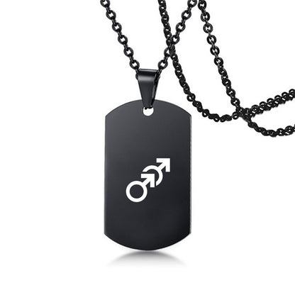Collier en acier inoxydable avec inscription LGBT, symbole de la fierté gay, lesbienne et transgenre, pour hommes et femmes