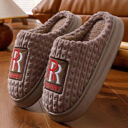 Chaussons d'hiver chauds et antidérapants en peluche pour homme et femme, grande taille, pour la maison et la chambre à coucher