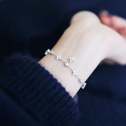 Bracelet trèfle en argent S925