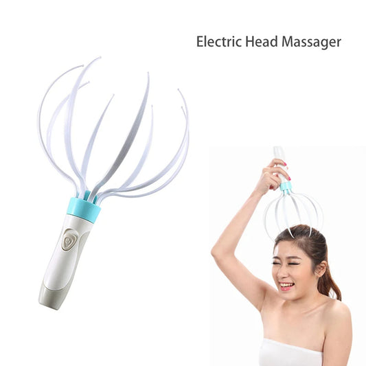 Masseur de tête, massage du cuir chevelu par vibrations, masseur électrique à huit griffes pour la maison, masseur de tête, soins du corps - LUXARAH