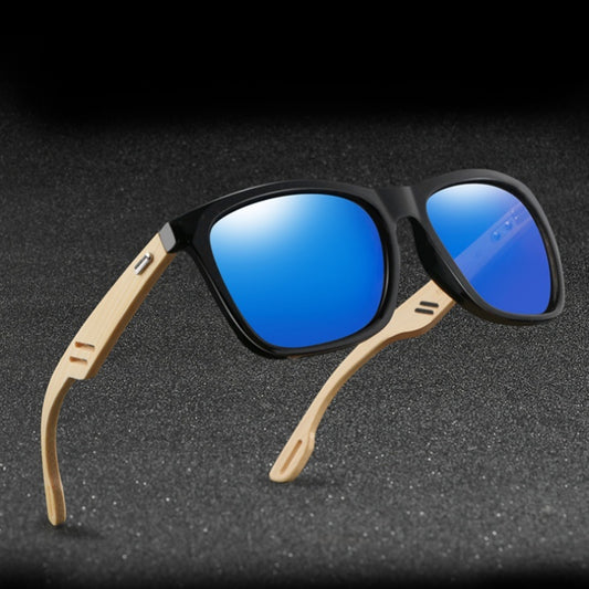 Lunettes de soleil carrées en bambou pour hommes et femmes, en bois coloré
