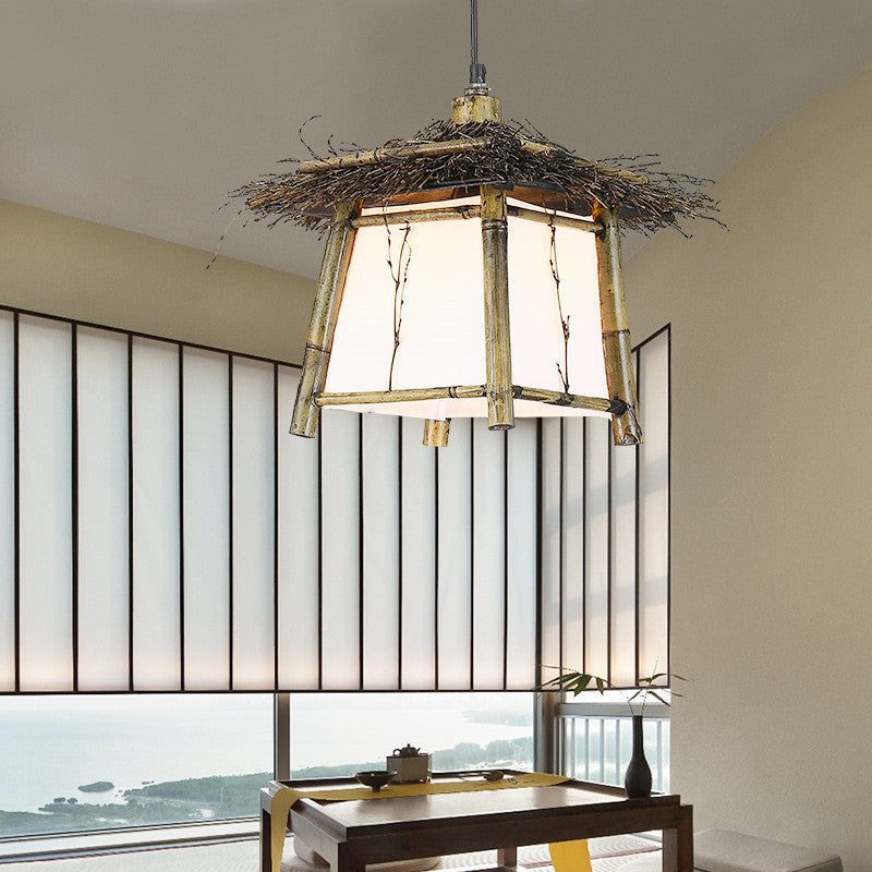 Lustre en bambou et rotin - LUXARAH