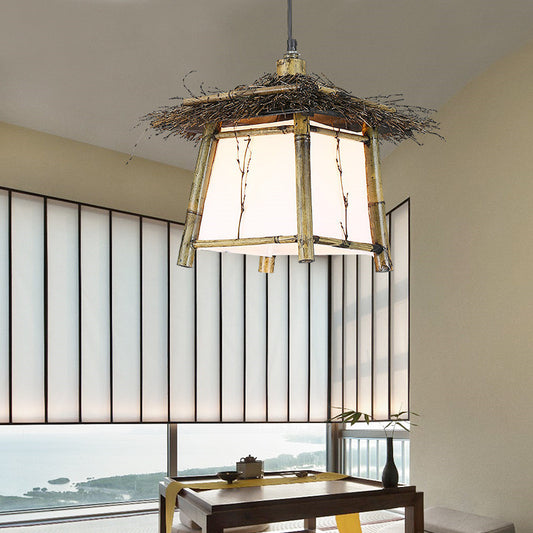 Lustre en bambou et rotin - LUXARAH